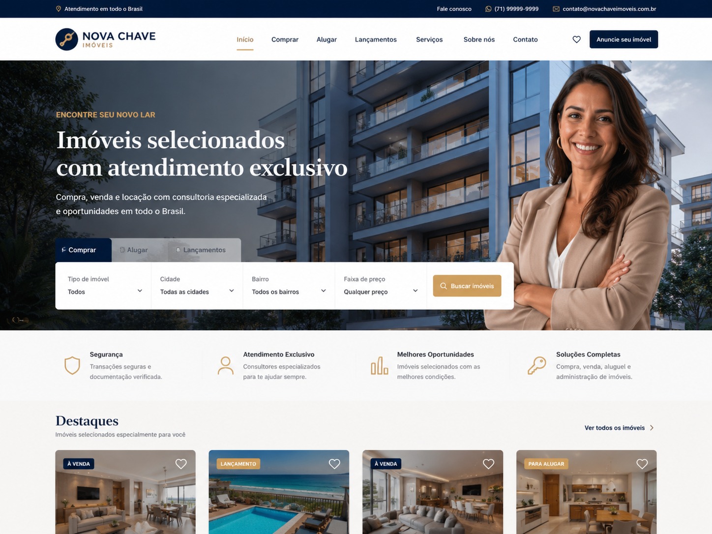 Projeto Nova Chave Imóveis em português brasileiro