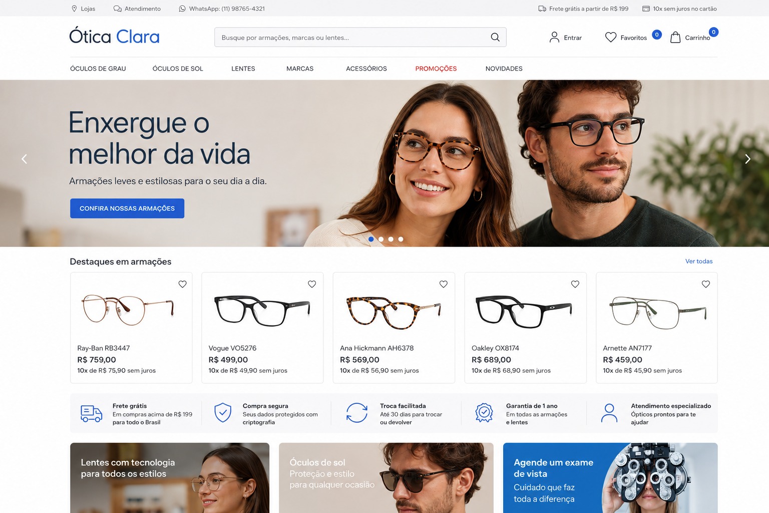 Projeto Ótica Clara em português brasileiro