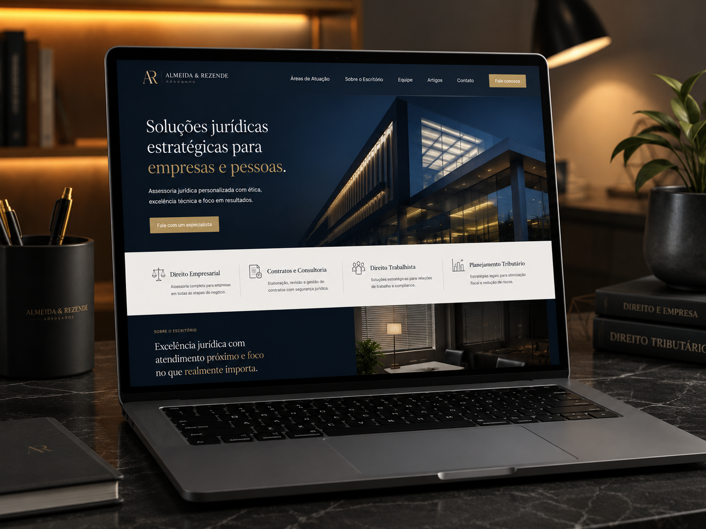 Site institucional jurídico em português brasileiro